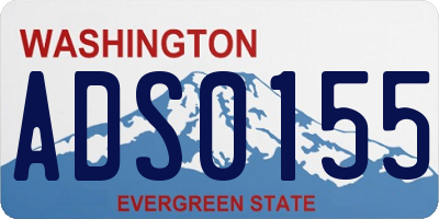WA license plate ADS0155