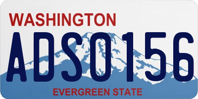 WA license plate ADS0156