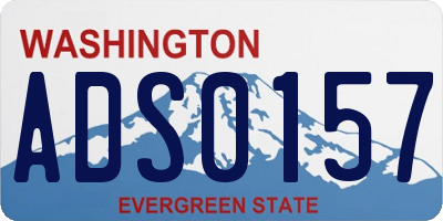 WA license plate ADS0157