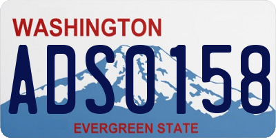 WA license plate ADS0158