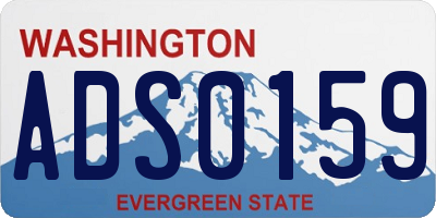 WA license plate ADS0159