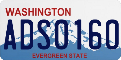 WA license plate ADS0160