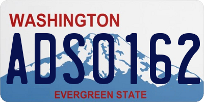 WA license plate ADS0162