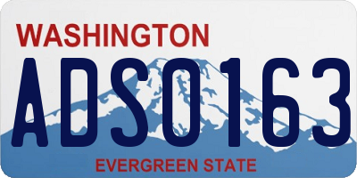 WA license plate ADS0163