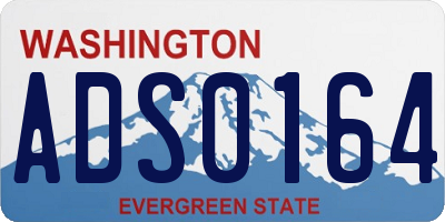 WA license plate ADS0164