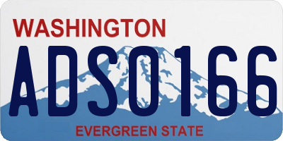 WA license plate ADS0166