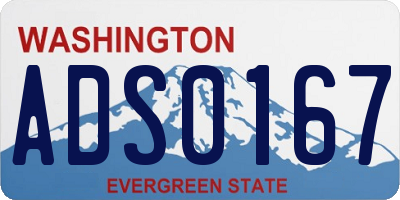 WA license plate ADS0167