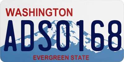 WA license plate ADS0168