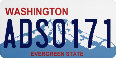 WA license plate ADS0171