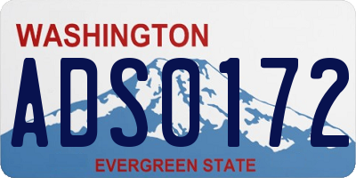 WA license plate ADS0172