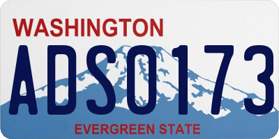 WA license plate ADS0173