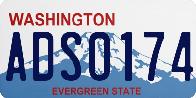 WA license plate ADS0174