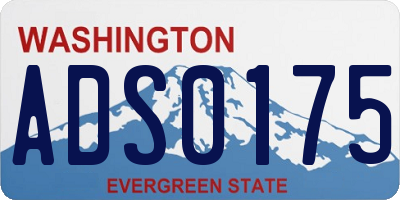 WA license plate ADS0175