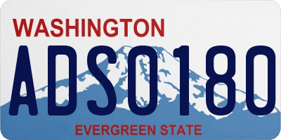 WA license plate ADS0180