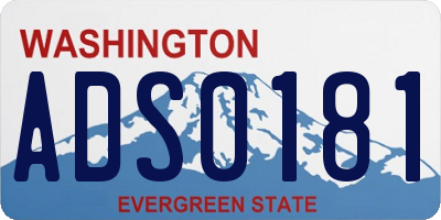 WA license plate ADS0181