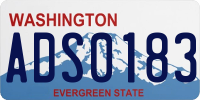 WA license plate ADS0183