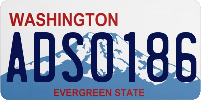 WA license plate ADS0186
