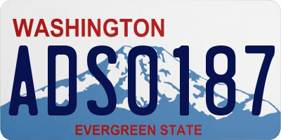WA license plate ADS0187