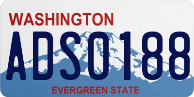 WA license plate ADS0188
