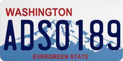 WA license plate ADS0189
