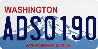 WA license plate ADS0190