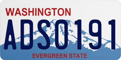 WA license plate ADS0191