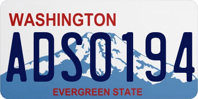 WA license plate ADS0194