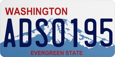 WA license plate ADS0195