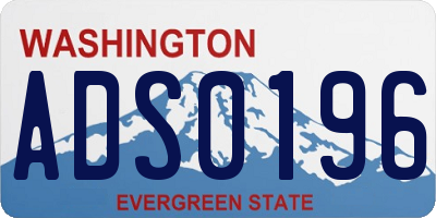 WA license plate ADS0196