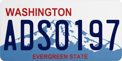 WA license plate ADS0197