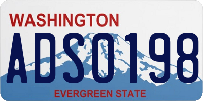 WA license plate ADS0198