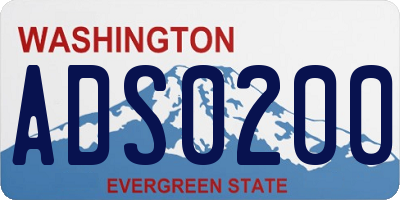 WA license plate ADS0200