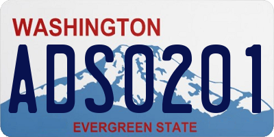 WA license plate ADS0201