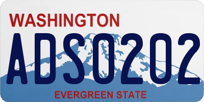 WA license plate ADS0202