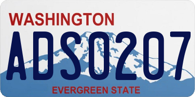 WA license plate ADS0207