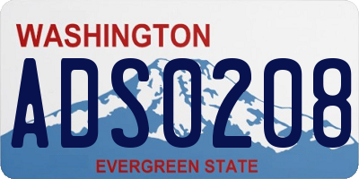 WA license plate ADS0208