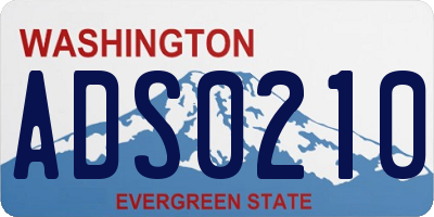WA license plate ADS0210