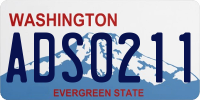 WA license plate ADS0211