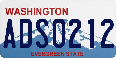 WA license plate ADS0212