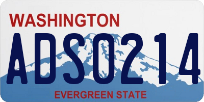 WA license plate ADS0214