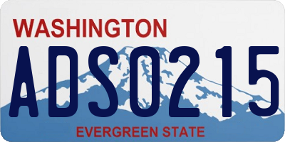 WA license plate ADS0215