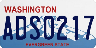 WA license plate ADS0217