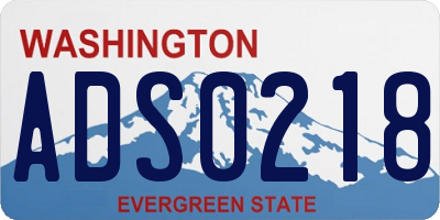 WA license plate ADS0218