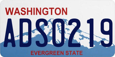 WA license plate ADS0219