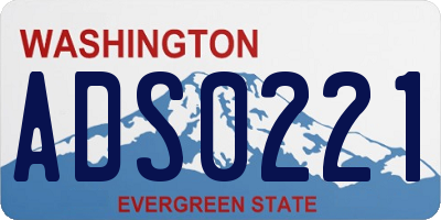 WA license plate ADS0221