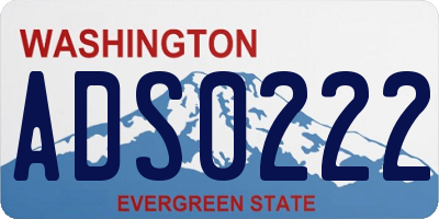 WA license plate ADS0222