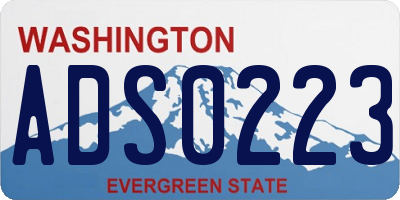 WA license plate ADS0223