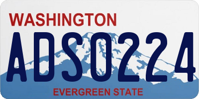 WA license plate ADS0224