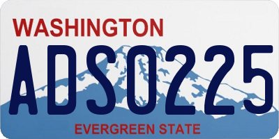 WA license plate ADS0225