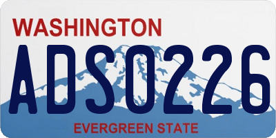 WA license plate ADS0226